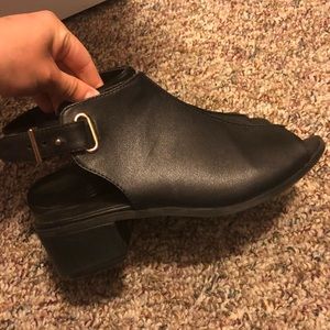 Topshop leather peep toe booties Sandals